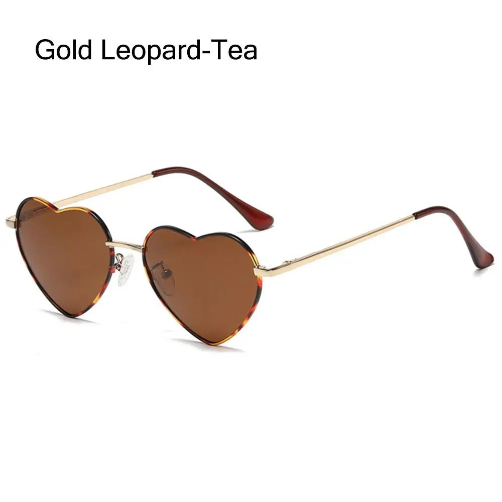 Heart-Shaped Sunglasses, Retro Metal Frame, Vintage 90s Glasses