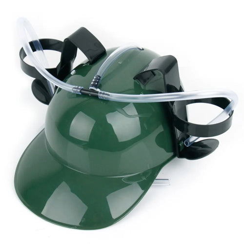 Beverage Helmet with Straw