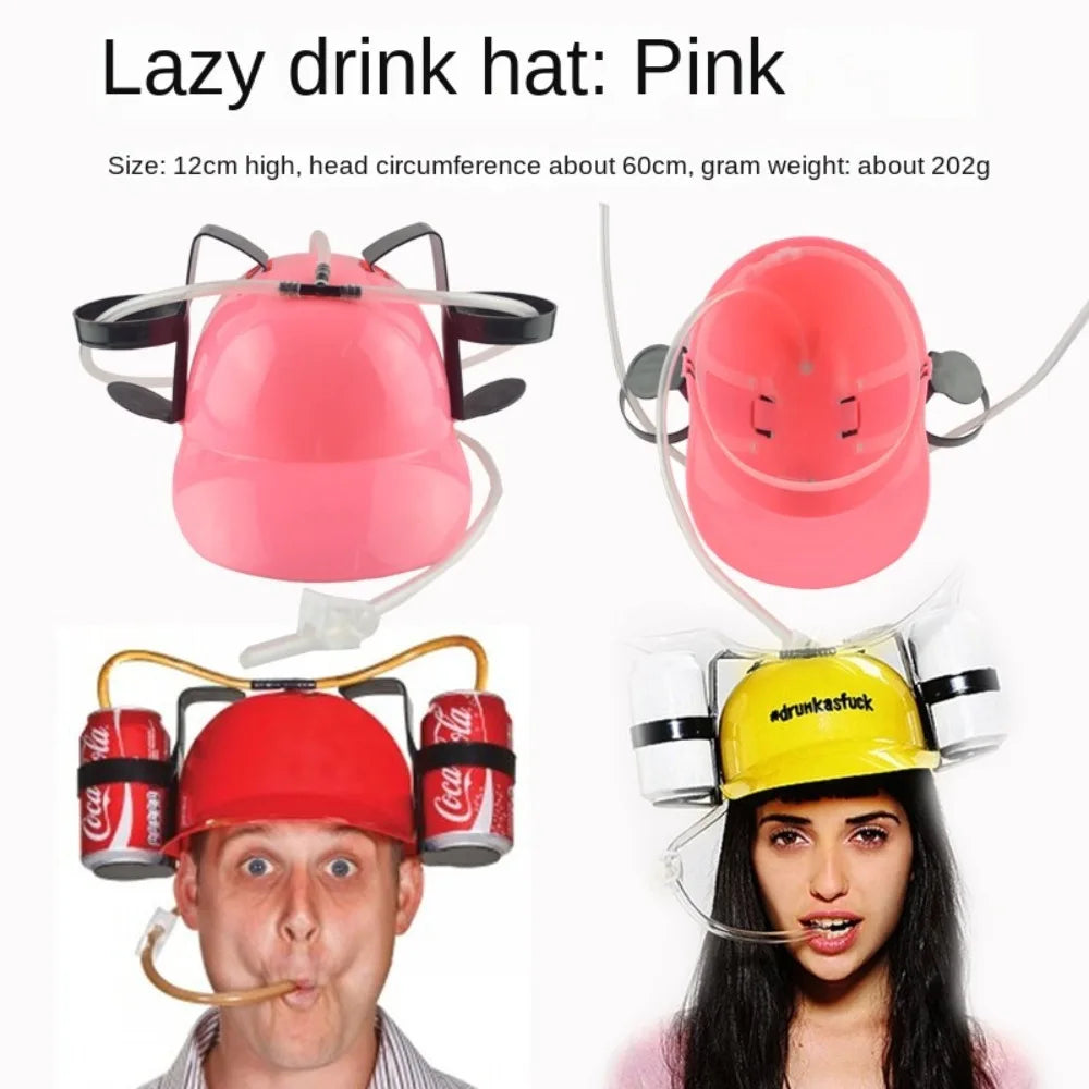 Beverage Helmet with Straw